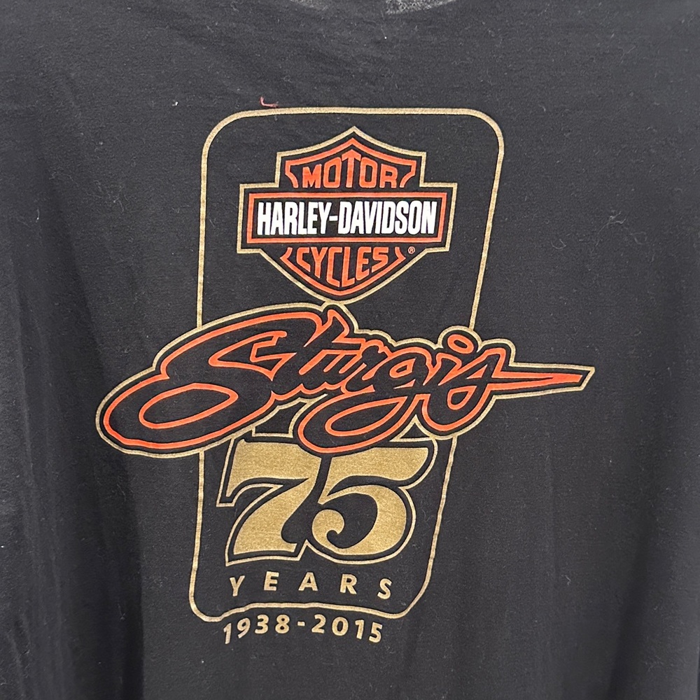 Harley Davidson Sturgis 75th Tee XL Black Graphic Biker Shirt - Picture 6 of 9